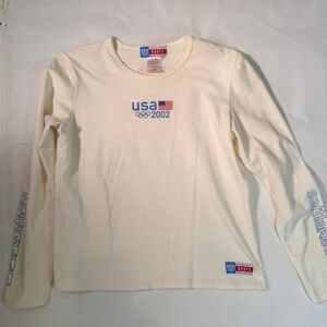 Roots Long Sleeve Top Women's XL Official 2002 Olympics USA Salt Lake City